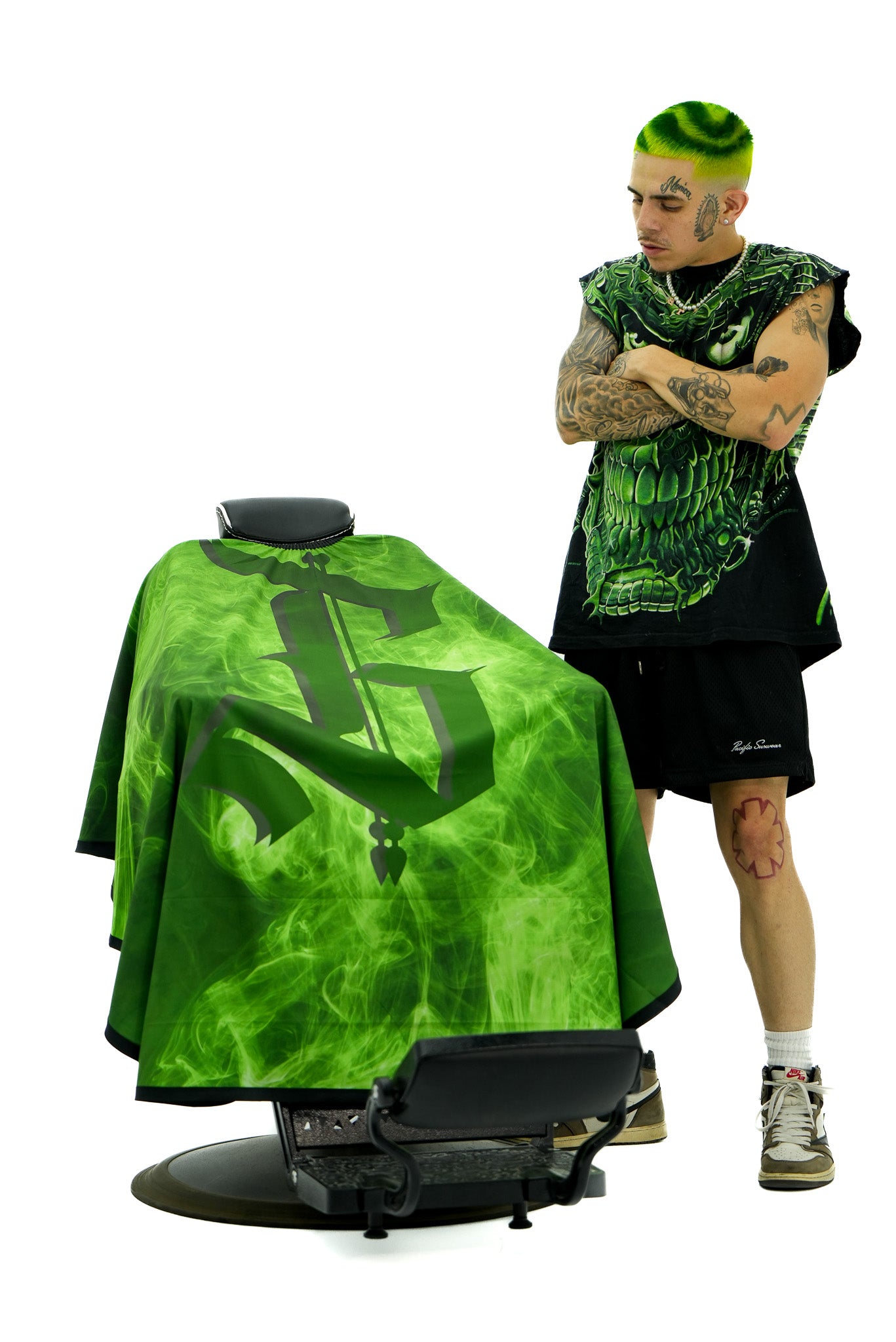 G tha Barber x Absolute Barber Society "Green Smoke" Cape