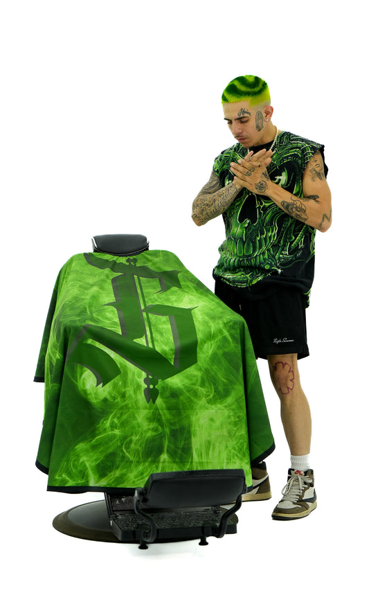 G tha Barber x Absolute Barber Society "Green Smoke" Cape